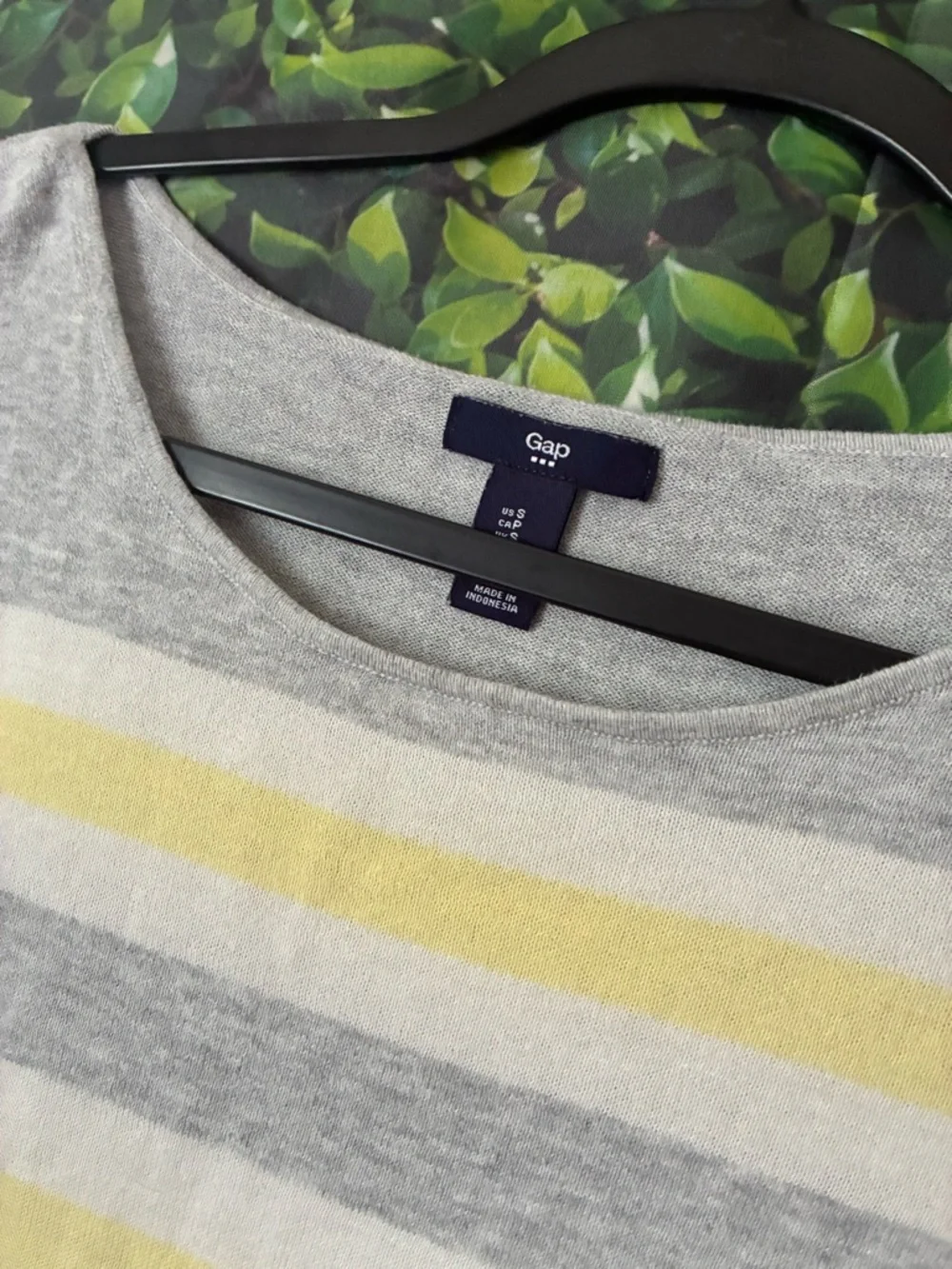 GAP Striped Crewneck Sweater in Yellow, Gray & White - Picture 2 of 3